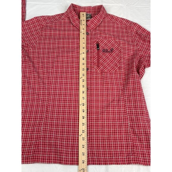 Jack Wolfskin Women’s XL Light Red Check Performance Hiking Outdoor Shirt - Picture 12 of 16